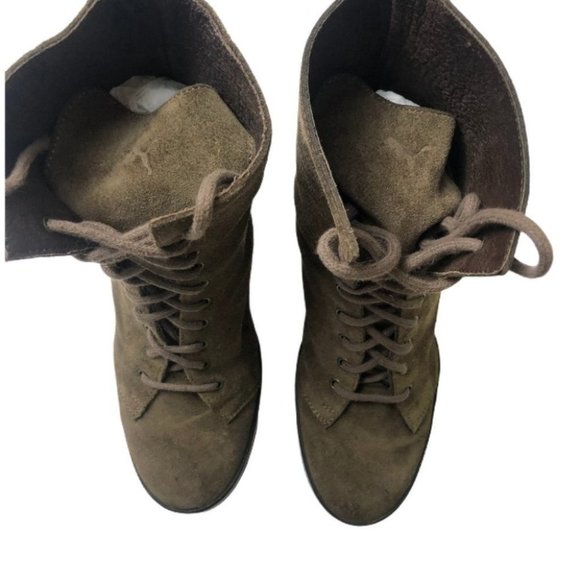 Puma Olive Green Suede Bootie Size 37 - Picture 7 of 12
